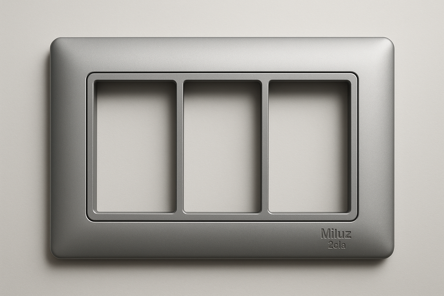 Cover frame, Miluz ZeTa, 3 module, silver grey