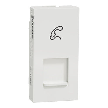 Unica Telephone socket, RJ11, with shutter