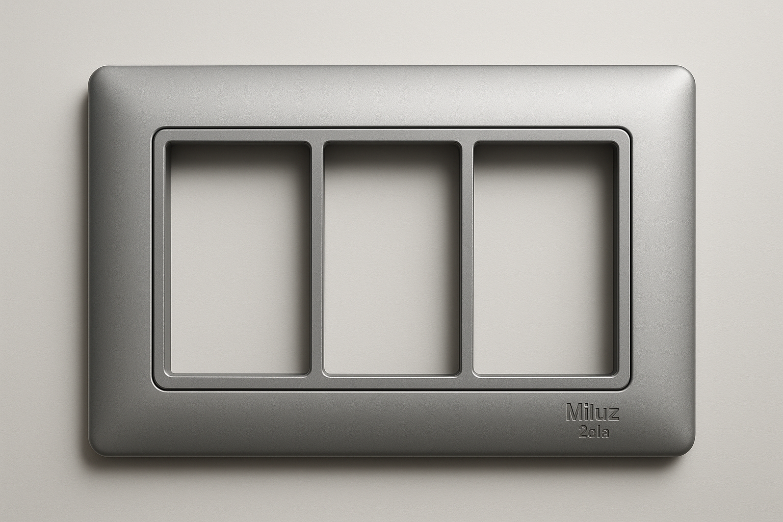 Cover frame, Miluz ZeTa, 3 module, silver grey