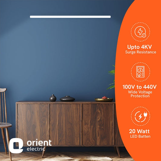 Orient Electric Grace Delite 20W LED Batten Light - 4 Ft (Cool White)