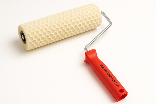 TIA Texture Roller Honey Comb (9") for Water-Proofing and Texture Painting 23 cm Roller Length, Red Handle